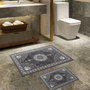 Mijölnir Juego de alfombras de baño Gris de 2 piezas